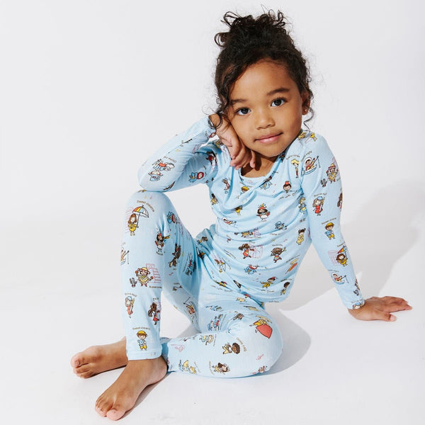 goodnight-world-bamboo-kids-pajamas-bellabu-bear - Sophia's Style The "Easy Two-Piecey"-1